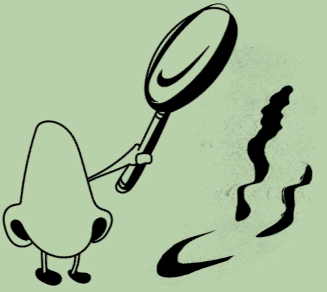 Illustration of Nose and Magnifying Glass